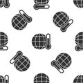 Grey Planet earth melting to global warming icon isolated seamless pattern on white background. Ecological problems and