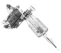 Grey plastic transparent tattoo machine with tip