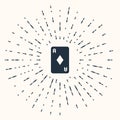 Grey Playing card with diamonds symbol icon isolated on beige background. Casino gambling. Abstract circle random dots Royalty Free Stock Photo