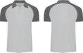 Grey polo t shirt. front and back view