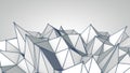 Grey polygonal 3D surface. Futuristic render Royalty Free Stock Photo