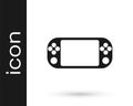 Grey Portable video game console icon isolated on white background. Gamepad sign. Gaming concept. Vector Illustration Royalty Free Stock Photo