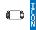 Grey Portable video game console icon isolated on white background. Gamepad sign. Gaming concept. Vector Illustration Royalty Free Stock Photo
