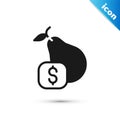 Grey Price tag for pear icon isolated on white background. Vector Royalty Free Stock Photo