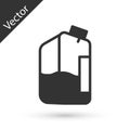 Grey Printer ink bottle icon isolated on white background. Vector