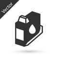 Grey Printer ink cartridge icon isolated on white background. Vector