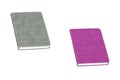 Grey and purple coloured pocket leather daily planners.