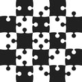 Grey Puzzle Pieces Black - JigSaw Field Chess Royalty Free Stock Photo