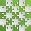 Grey Puzzle Pieces Green - JigSaw Field Chess Royalty Free Stock Photo