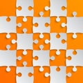 Grey Puzzle Pieces Orange JigSaw Field Chess