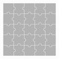 Twenty five blank puzzle pieces Royalty Free Stock Photo