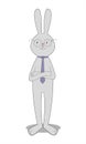 Grey rabbit with glasses, tie Royalty Free Stock Photo
