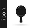 Grey Racket for playing table tennis icon isolated on white background. Vector Illustration Royalty Free Stock Photo