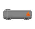 Grey Rail Tank For Fuels And Lubricants Flat Vector Illustration