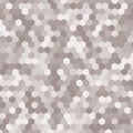 Grey random a hexagon mosaic, tiles background.