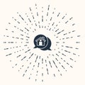Grey Real estate message house in speech bubble icon isolated on beige background. Abstract circle random dots. Vector