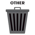 Grey recycle garbage bin. Reuse or reduce symbol. Plastic recycle trash can. Trash can icon in flat. Waste recycling. Royalty Free Stock Photo