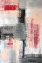 Grey and Red Abstract Art Painting Royalty Free Stock Photo