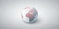 Grey and Red Earth Globe Design Layout - Global Business, Technology, Globalisation Concept, Vector Template Royalty Free Stock Photo