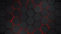 grey and red hexagons modern background