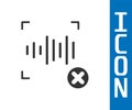 Grey Rejection voice recognition icon isolated on white background. Voice biometric access authentication for personal