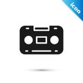 Grey Retro audio cassette tape icon isolated on white background. Vector Royalty Free Stock Photo