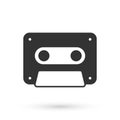 Grey Retro audio cassette tape icon isolated on white background. Vector Royalty Free Stock Photo