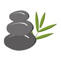 grey rock and green tree leaves, graphic