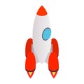 Grey rocket icon, isometric 3d style