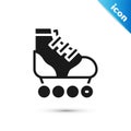 Grey Roller skate icon isolated on white background. Vector