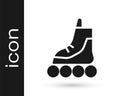 Grey Roller skate icon isolated on white background. Vector Illustration