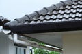 grey roof of house residential with rain