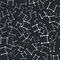 Grey Rope barrier icon isolated seamless pattern on black background. VIP event, luxury celebration. Celebrity party