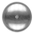 grey round steel plate with screw isolated over white Royalty Free Stock Photo