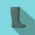 Grey rubber boots flat icon