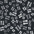 Grey Rubber flippers for swimming icon isolated seamless pattern on black background. Diving equipment. Extreme sport