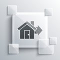 Grey Sale house icon isolated on grey background. Buy house concept. Home loan concept, rent, buying a property. Square Royalty Free Stock Photo