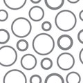 Grey seamless monochrome circles pattern