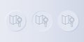 Grey Search location icon isolated on grey background. Magnifying glass with pointer sign. Set icons in square buttons