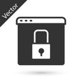 Grey Secure your site with HTTPS, SSL icon isolated on white background. Internet communication protocol. Vector