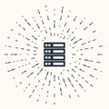 Grey Server, Data, Web Hosting icon isolated on beige background. Abstract circle random dots. Vector