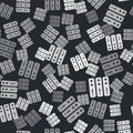 Grey Server, Data, Web Hosting icon isolated seamless pattern on black background. Vector Royalty Free Stock Photo