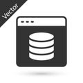 Grey Server, Data, Web Hosting icon isolated on white background. Vector Royalty Free Stock Photo