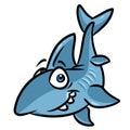 Grey shark cartoon illustration