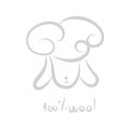 Grey sheep hand drawn cute soft for logo or icon with word 100%