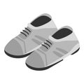 Grey shoes icon, isometric style