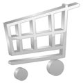 Grey shopping cart symbol