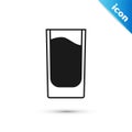 Grey Shot glass icon isolated on white background. Vector Royalty Free Stock Photo