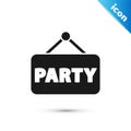 Grey Signboard party icon isolated on white background. Vector