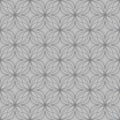 Grey on silver geometric tile oval and circle scribbly lines seamless repeat pattern background Royalty Free Stock Photo